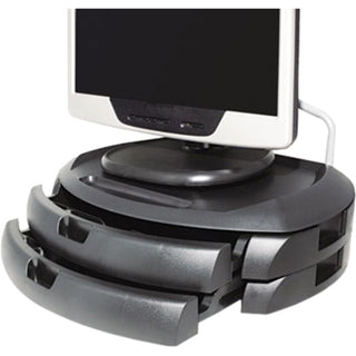 LCD Monitor Stand, 18" x 12.5" x 5", Black, Supports 35 lbs