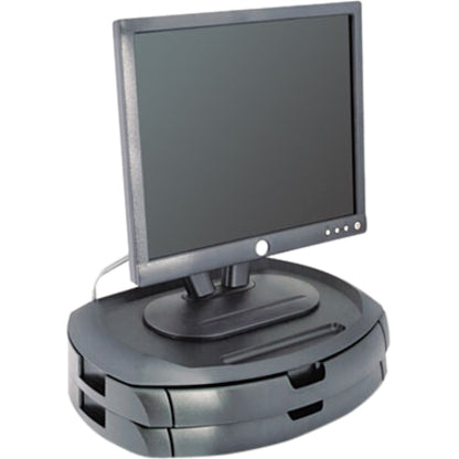 LCD Monitor Stand, 18" x 12.5" x 5", Black, Supports 35 lbs