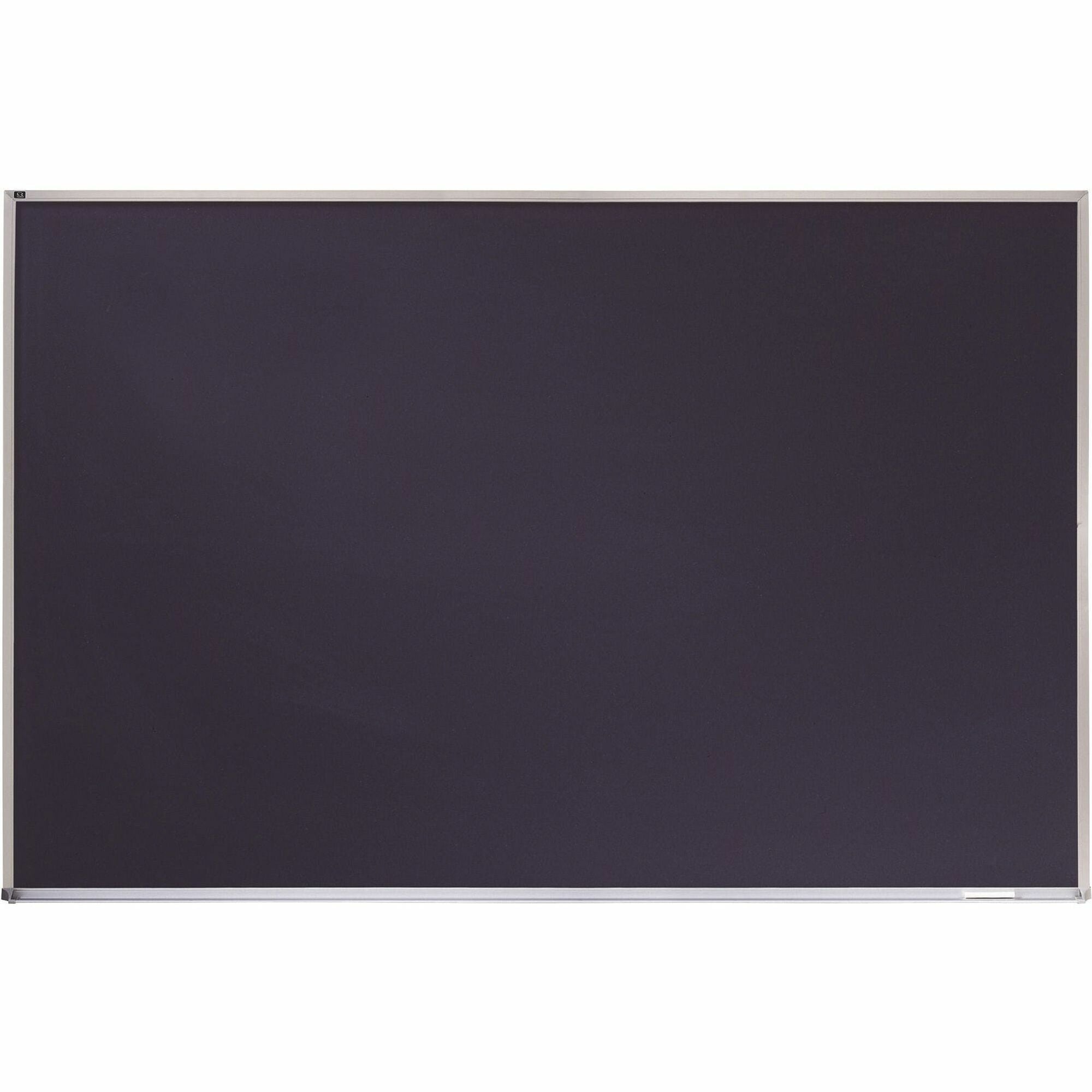 Porcelain Magnetic Chalkboard, 72 x 48, Black Surface, Silver Aluminum Frame