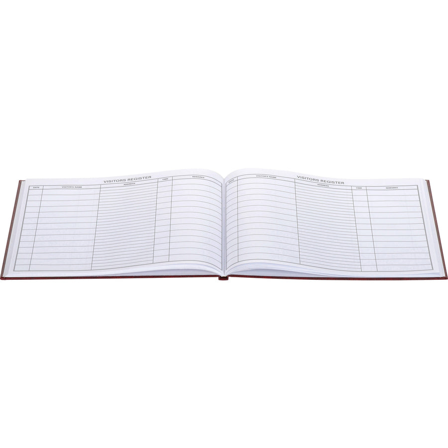 Wilson Jones Visitors Register Book - 56 Sheet(s) - Letter - 8.25" x 10.38" Sheet Size - 5 Columns per Sheet - Black Print Color - Red Cover - 1 Each - 