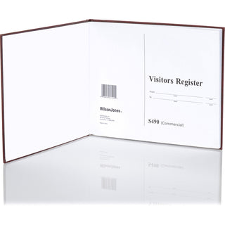 Wilson Jones Visitors Register Book - 56 Sheet(s) - Letter - 8.25" x 10.38" Sheet Size - 5 Columns per Sheet - Black Print Color - Red Cover - 1 Each - 