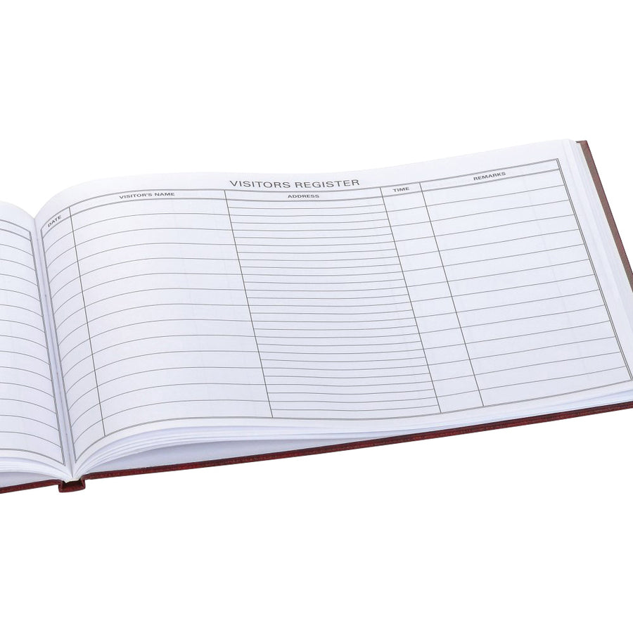 Wilson Jones Visitors Register Book - 56 Sheet(s) - Letter - 8.25" x 10.38" Sheet Size - 5 Columns per Sheet - Black Print Color - Red Cover - 1 Each - 