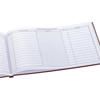 Wilson Jones Visitors Register Book - 56 Sheet(s) - Letter - 8.25" x 10.38" Sheet Size - 5 Columns per Sheet - Black Print Color - Red Cover - 1 Each - 