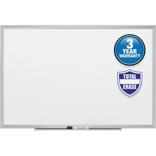 Quartet Classic Whiteboard - 96" (8 ft) Width x 48" (4 ft) Height - White Melamine Surface - Silver Aluminum Frame - Horizontal/Vertical - 1 Each - TAA Compliant