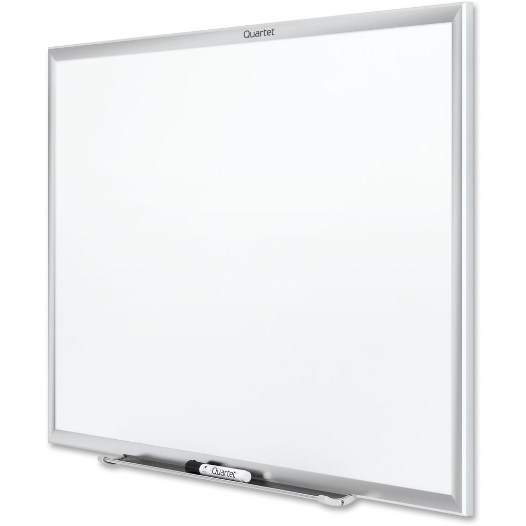 Quartet Classic Whiteboard - 96" (8 ft) Width x 48" (4 ft) Height - White Melamine Surface - Silver Aluminum Frame - Horizontal/Vertical - 1 Each - TAA Compliant - 