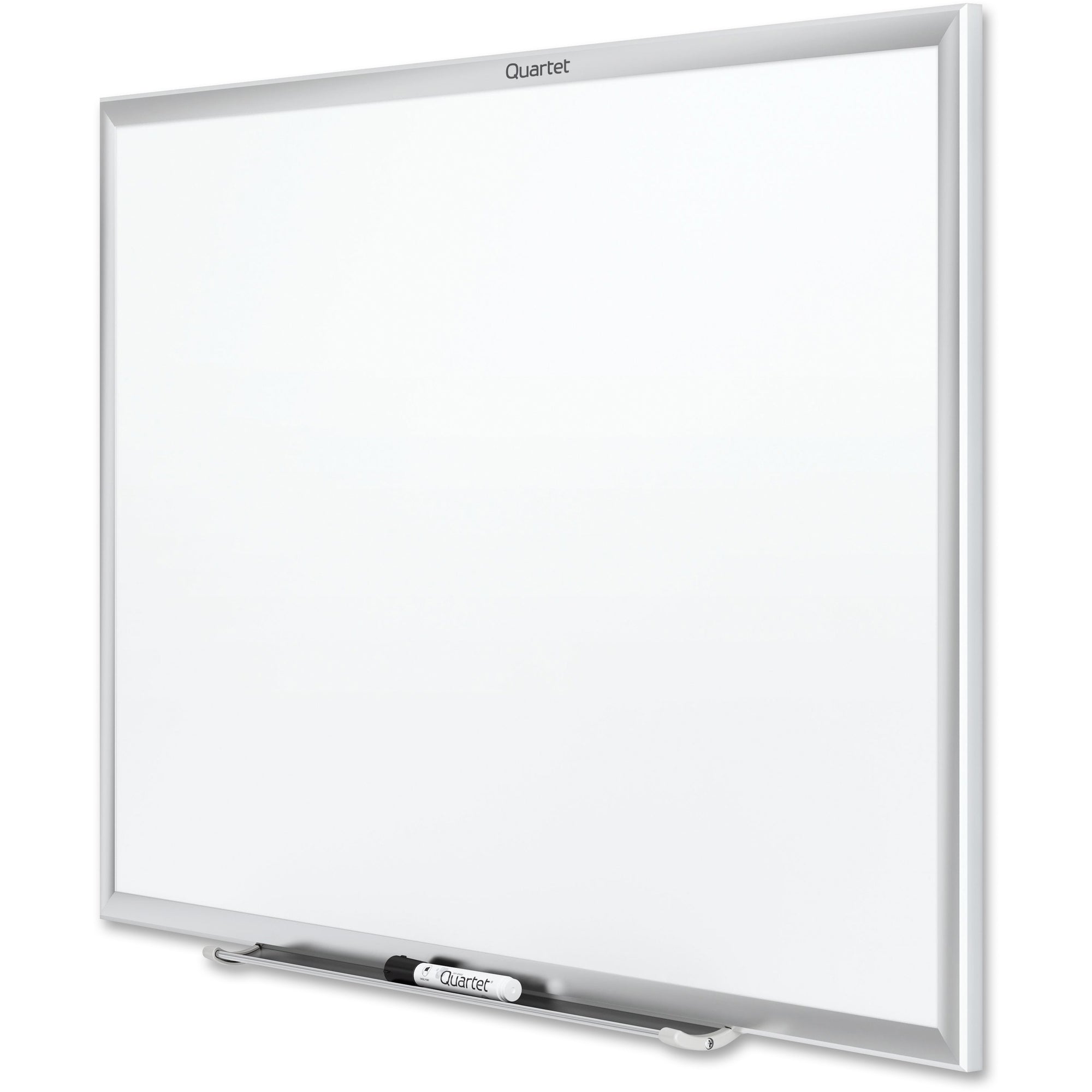 Quartet Classic Whiteboard - 96" (8 ft) Width x 48" (4 ft) Height - White Melamine Surface - Silver Aluminum Frame - Horizontal/Vertical - 1 Each - TAA Compliant - 