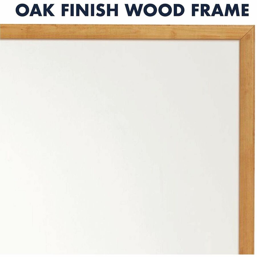 Bulletin/Dry-Erase Board, Melamine/Cork, 36 x 24, Brown/White Surface, Oak Finish Frame