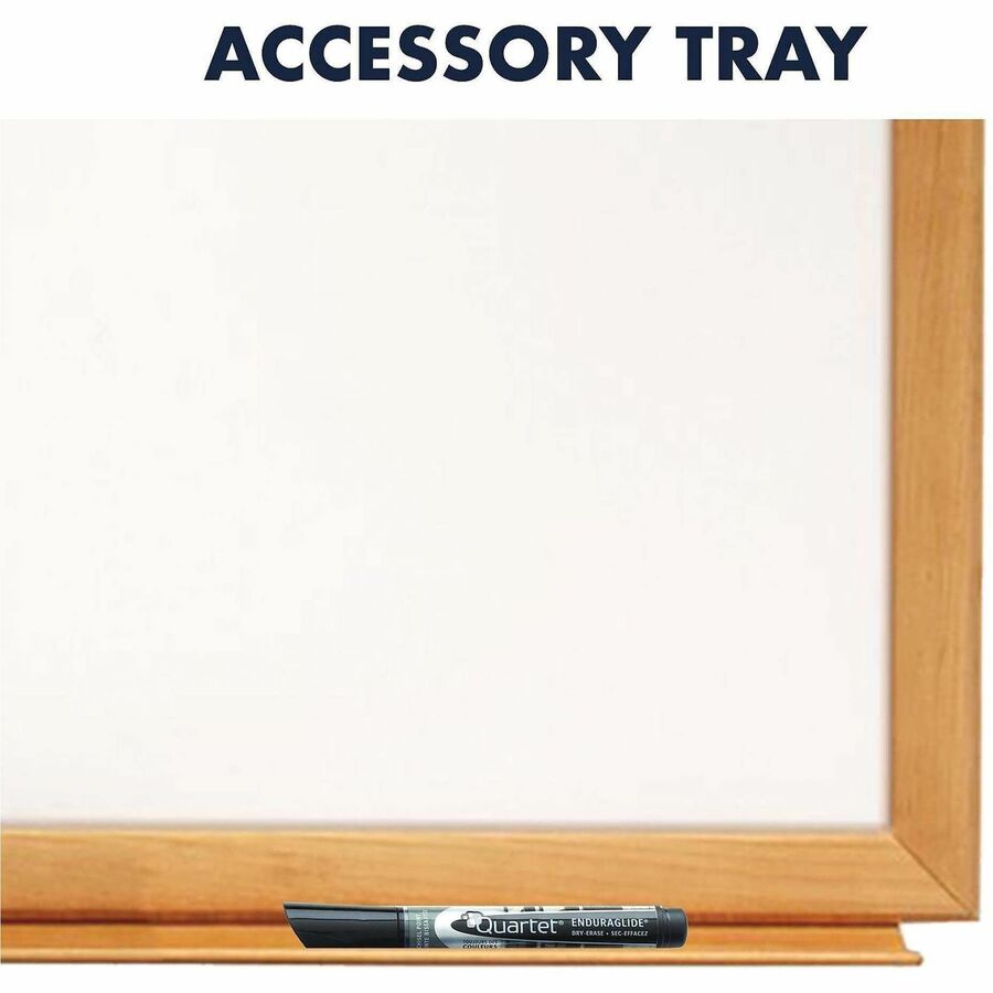 Bulletin/Dry-Erase Board, Melamine/Cork, 36 x 24, Brown/White Surface, Oak Finish Frame