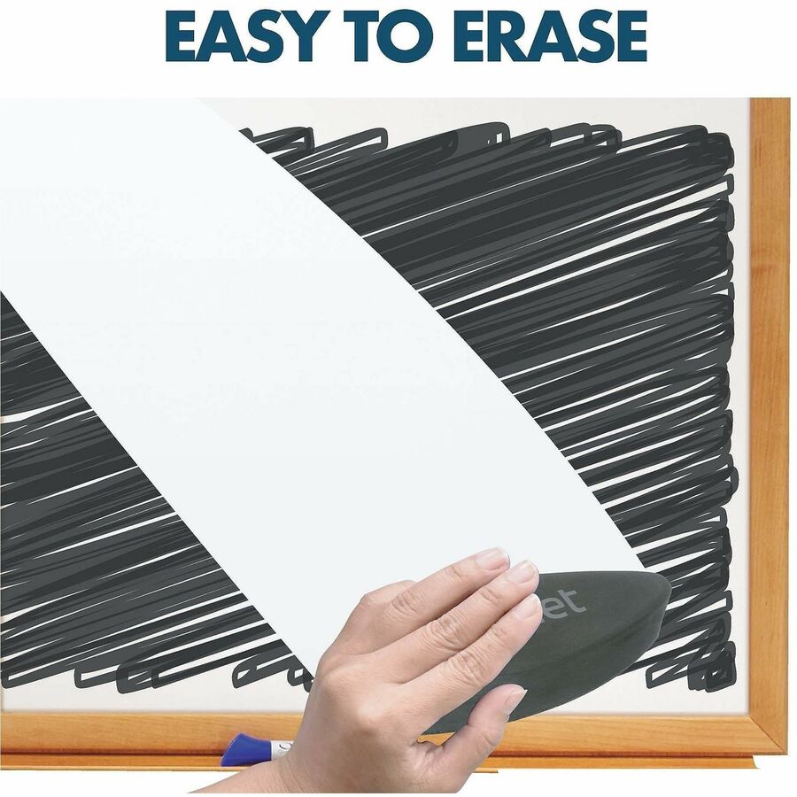 Bulletin/Dry-Erase Board, Melamine/Cork, 48 x 36, Brown/White Surface, Oak Finish Frame