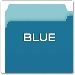 Interior File Folders, 1/3-Cut Tabs: Assorted, Legal Size, Blue, 100/Box