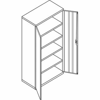 Assembled Storage Cabinet, 36w x 24.25d x 71.75, Charcoal