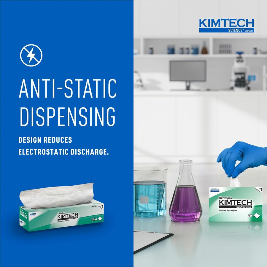 Kimberly-Clark KIMTECH SCIENCE KIMWIPES Delicate Task Wiper, Sold as 1 Box, 140 Each per Box