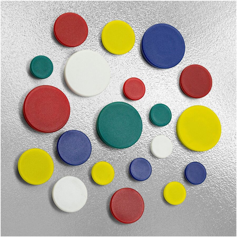 Assorted Heavy-Duty Magnets, Circles, Assorted Sizes and Colors, 30/Tub