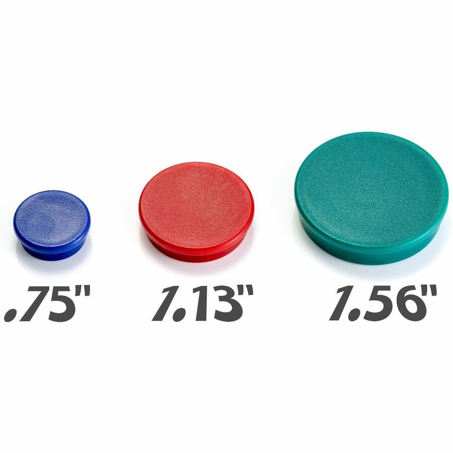 Assorted Heavy-Duty Magnets, Circles, Assorted Sizes and Colors, 30/Tub