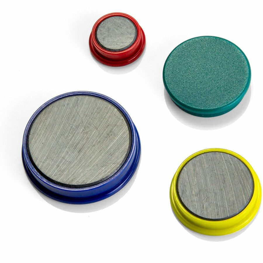 Assorted Heavy-Duty Magnets, Circles, Assorted Sizes and Colors, 30/Tub