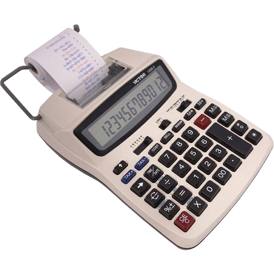 1208-2 Two-Color Compact Printing Calculator, Black/Red Print, 2.3 Lines/Sec