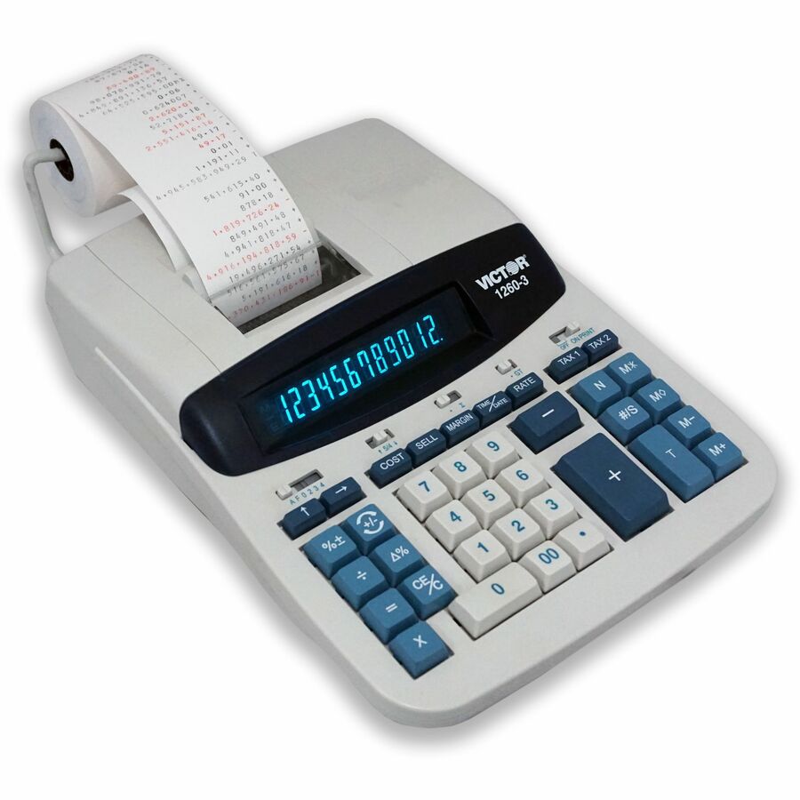 1260-3 Two-Color Heavy-Duty Printing Calculator, Black/Red Print, 4.6 Lines/Sec