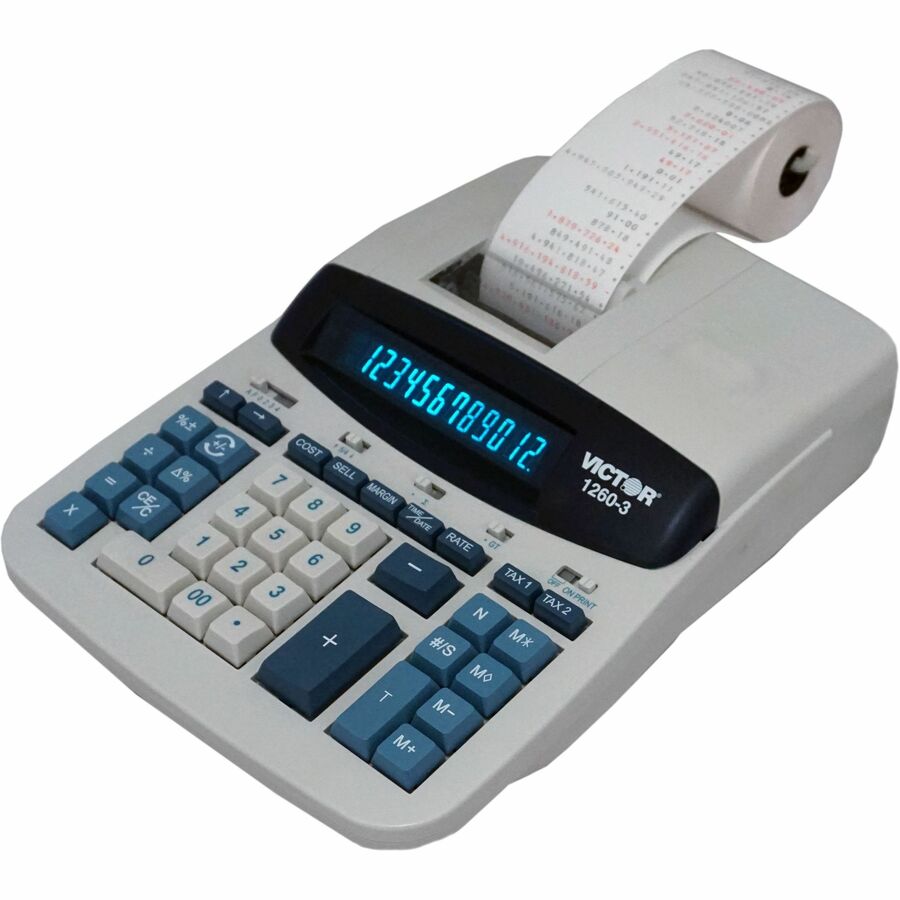 1260-3 Two-Color Heavy-Duty Printing Calculator, Black/Red Print, 4.6 Lines/Sec