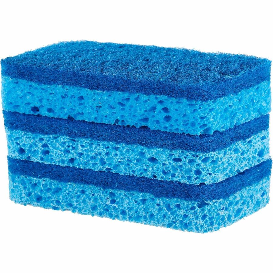 S.O.S All Surface Scrubber Sponge - 5.3" Height x 3" Width x 0.9" Depth - 3/Pack - Cellulose - Blue - 