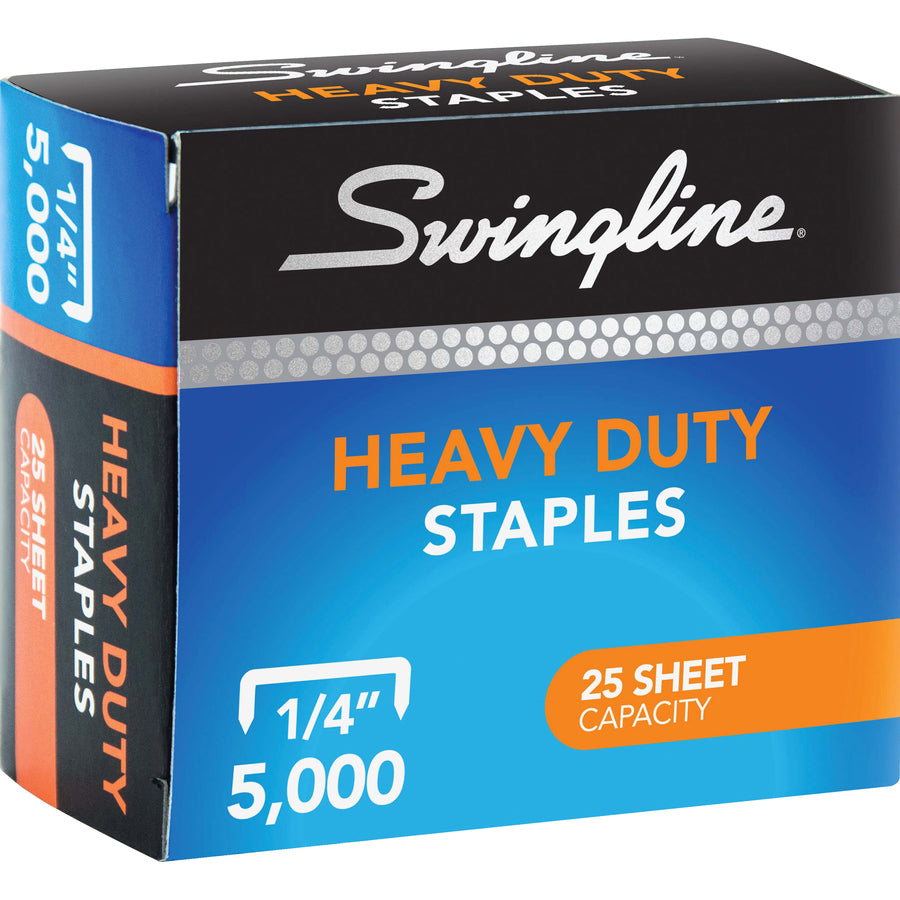 Swingline Staples - 100 Per Strip - Heavy Duty - 1/4" Leg - Holds 25 Sheet(s) - for Paper - Heavy Duty, Chisel Point5000 / Box - 