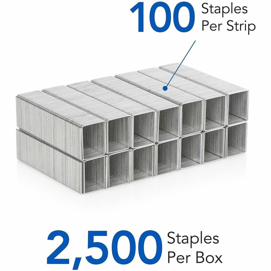 Light Touch Heavy-Duty Staples, 0.63" Leg, 0.5" Crown, Steel, 2,500/Box