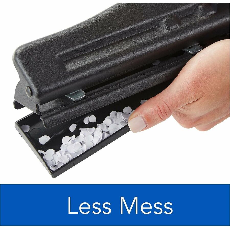 11-Sheet Commercial Adjustable Desktop Two- to Three-Hole Punch, 9/32" Holes, Black