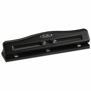 11-Sheet Commercial Adjustable Desktop Two- to Three-Hole Punch, 9/32" Holes, Black
