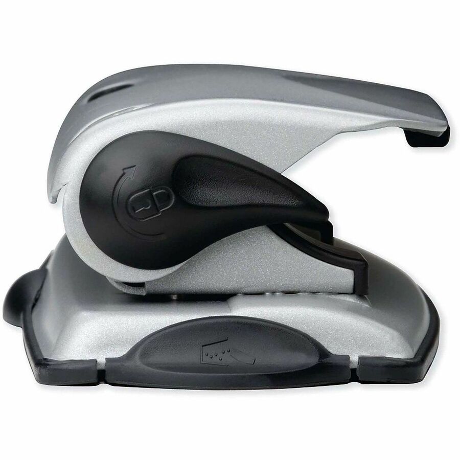 Swingline EasyView Desktop Punch - 3 Punch Head(s) - 12 Sheet - 9/32" Punch Size - Black, Silver