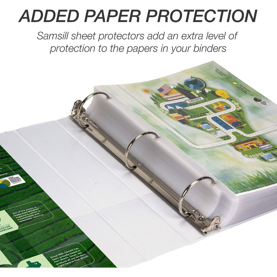 Earth's Choice Plant-Based Round Ring View Binder, 3 Rings, 3" Capacity, 11 x 8.5, White