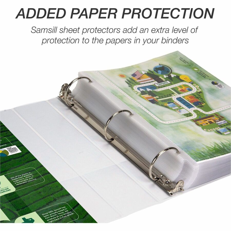 Earth's Choice Plant-Based Round Ring View Binder, 3 Rings, 3" Capacity, 11 x 8.5, White
