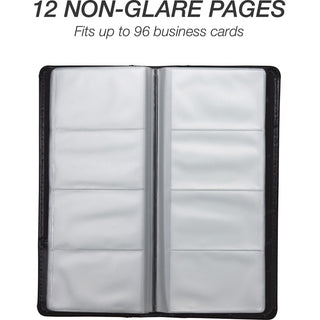 Samsill Regal Leather Business Card Holders - 96 Capacity - 4.50" Width x 10" Length - Leather Cover