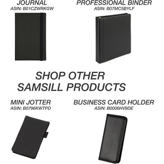 Professional Zippered Pad Holder/Ring Binder, Pockets, Writing Pad, Vinyl Black