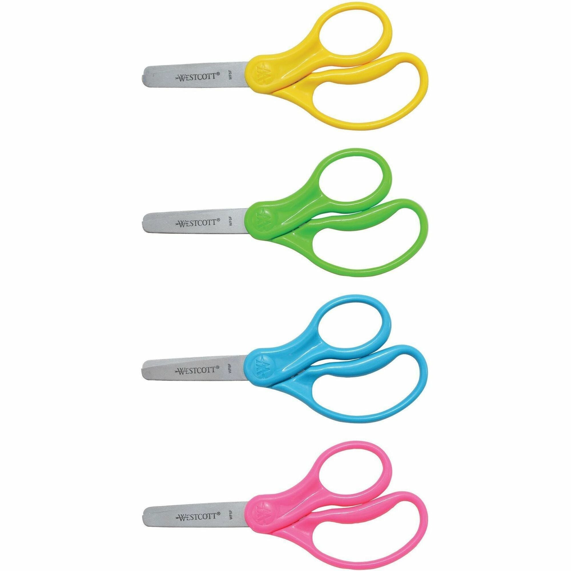 For Kids Scissors, Blunt Tip, 5" Long, 1.75" Cut Length, Randomly Assorted Straight Handles