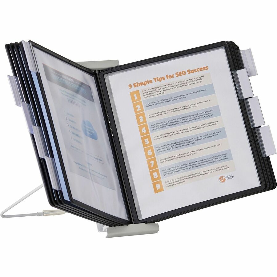 InstaView Expandable Desktop Reference System, 10 Panels, Black Borders