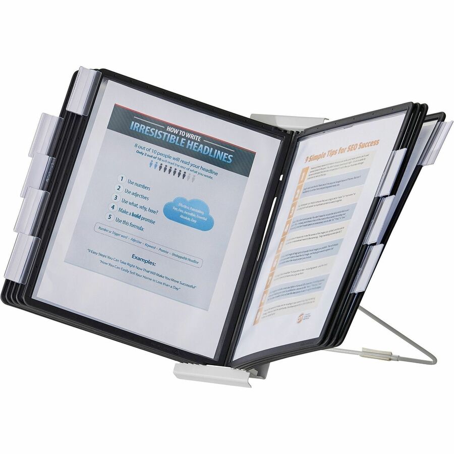 InstaView Expandable Desktop Reference System, 10 Panels, Black Borders