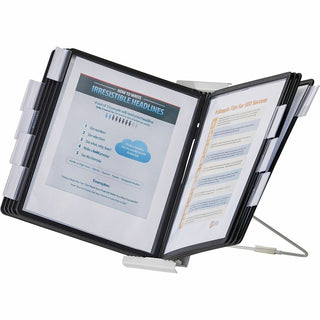 InstaView Expandable Desktop Reference System, 10 Panels, Black Borders
