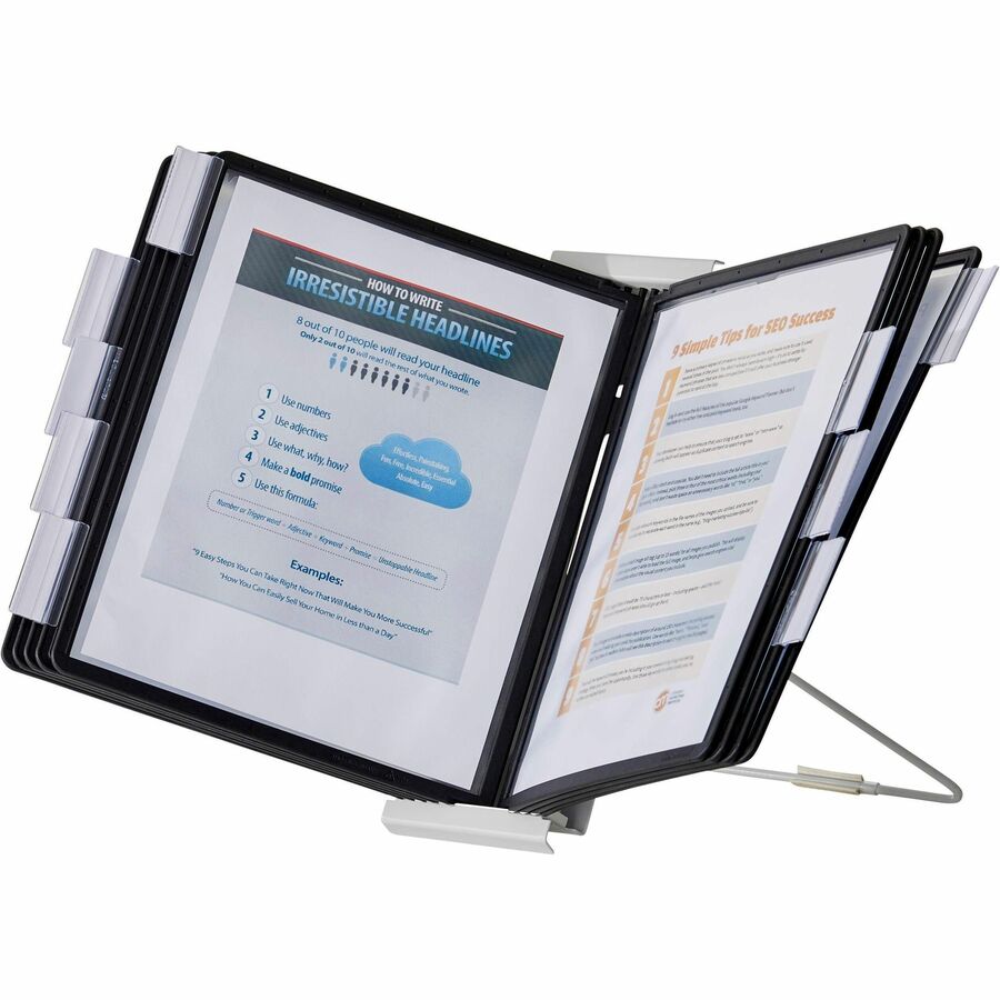 InstaView Expandable Desktop Reference System, 10 Panels, Black Borders