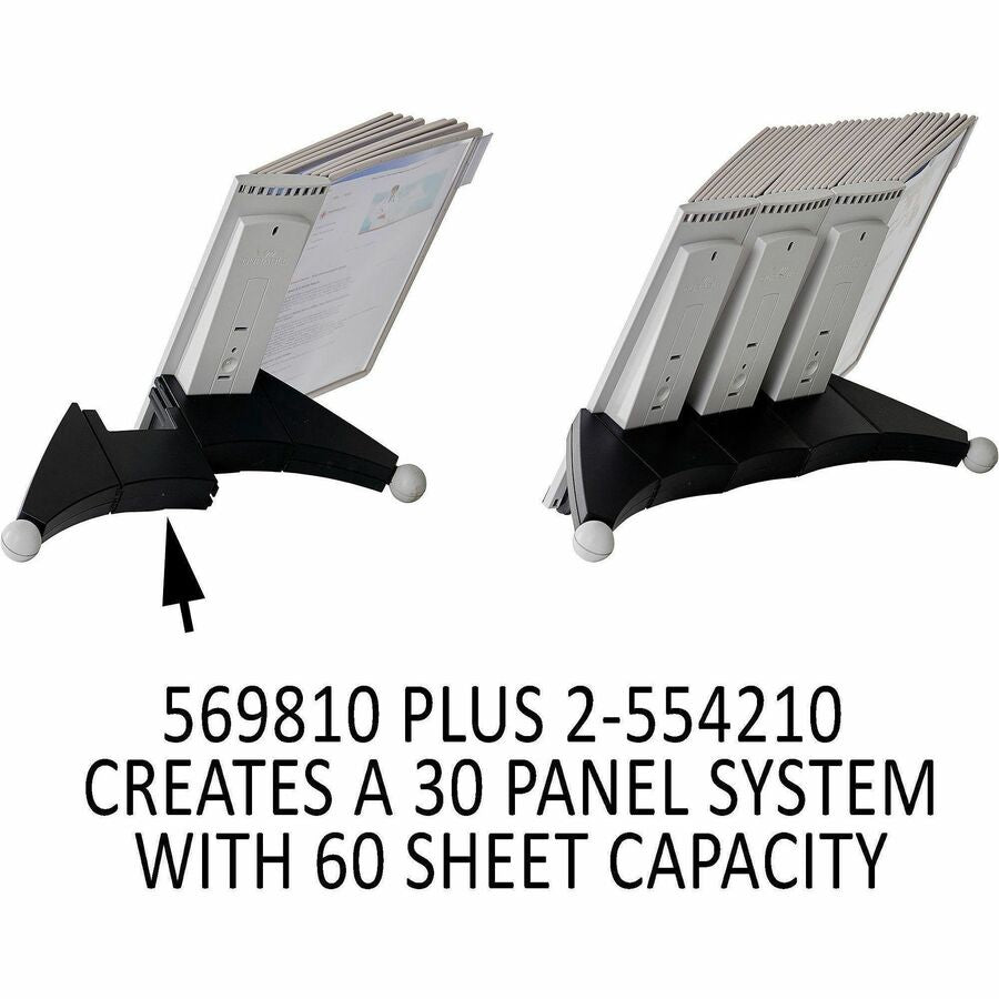 DURABLE Extension Set for SHERPA Reference Display System - 10 Double Sided Panels - Letter Size - Anti-Reflective/Non-Glare - Gray