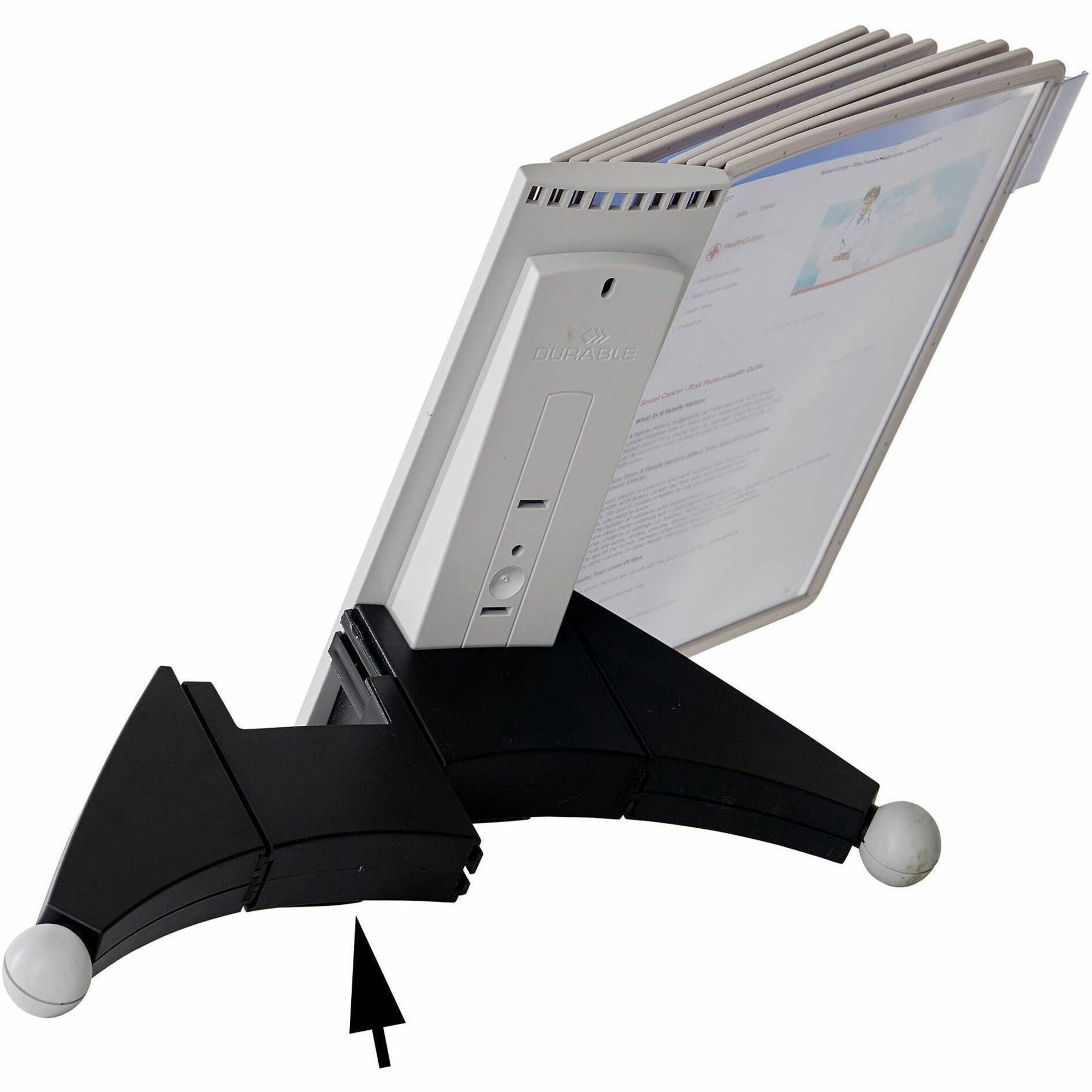 DURABLE Extension Set for SHERPA Reference Display System - 10 Double Sided Panels - Letter Size - Anti-Reflective/Non-Glare - Gray
