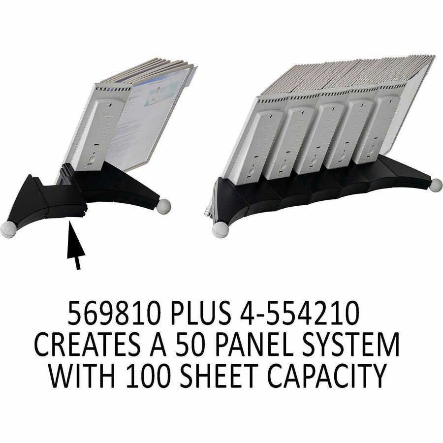 DURABLE Extension Set for SHERPA Reference Display System - 10 Double Sided Panels - Letter Size - Anti-Reflective/Non-Glare - Gray