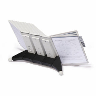 DURABLE Extension Set for SHERPA Reference Display System - 10 Double Sided Panels - Letter Size - Anti-Reflective/Non-Glare - Gray