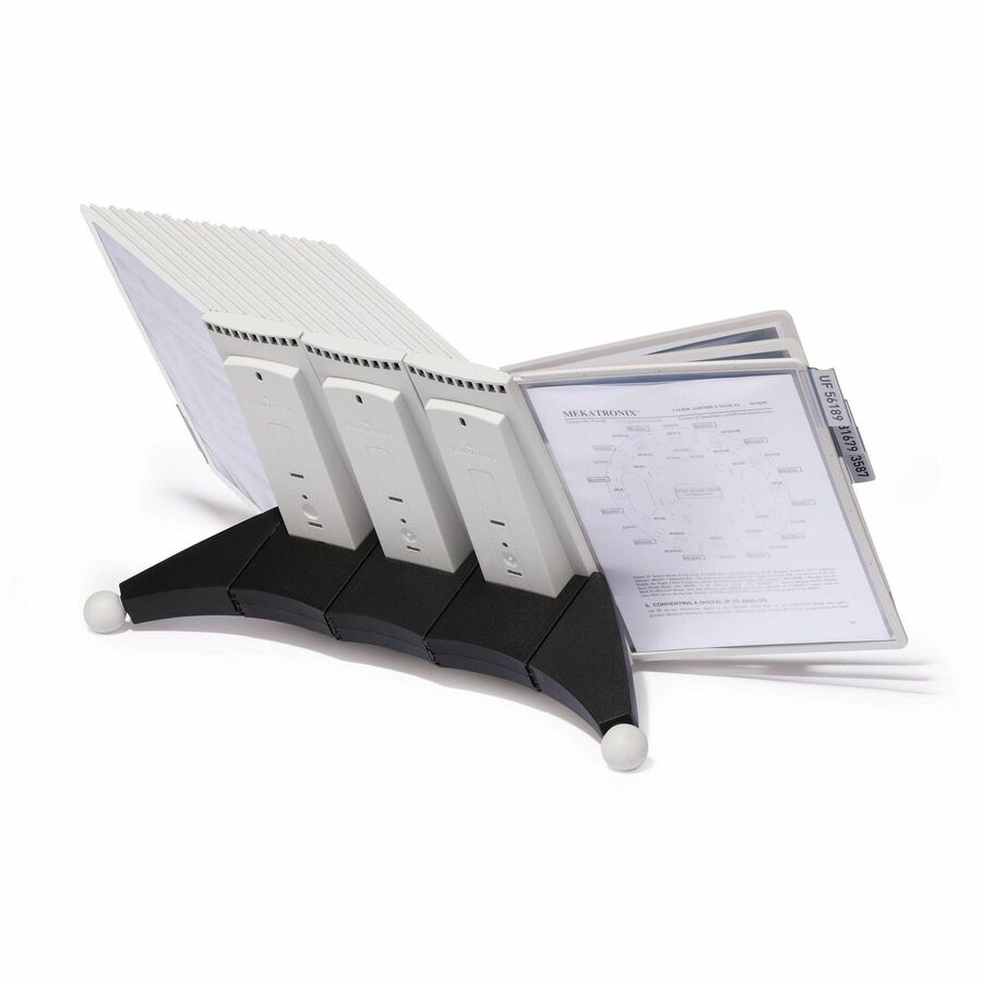 DURABLE Extension Set for SHERPA Reference Display System - 10 Double Sided Panels - Letter Size - Anti-Reflective/Non-Glare - Gray