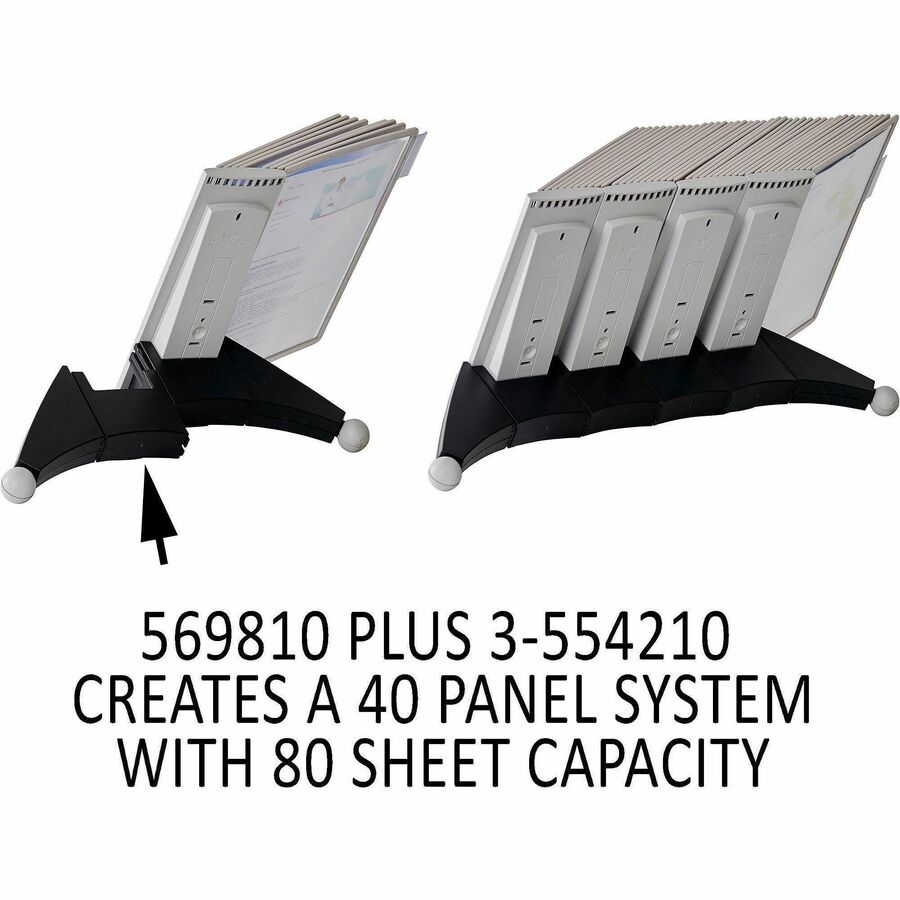 DURABLE Extension Set for SHERPA Reference Display System - 10 Double Sided Panels - Letter Size - Anti-Reflective/Non-Glare - Gray