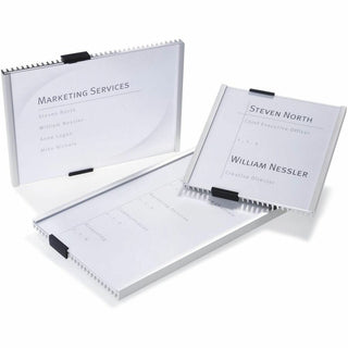 DURABLE Wall Mounted INFO SIGN - 5-9/10" x 2-1/10" - Rectangular Shape - Acrylic, Aluminum - Updateable - Silver - 1 Pack