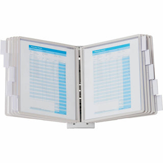 DURABLE SHERPA Wall Mounted Reference Display System - Wall Mountable - 10 Double Sided Panels - Letter Size - Anti-Reflective/Non-Glare - Gray