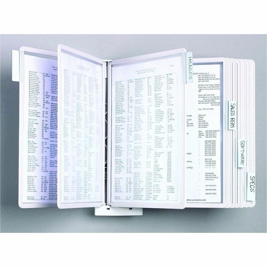 DURABLE SHERPA Wall Mounted Reference Display System - Wall Mountable - 10 Double Sided Panels - Letter Size - Anti-Reflective/Non-Glare - Gray
