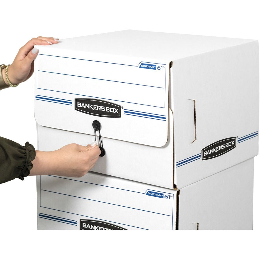 SIDE-TAB Storage Boxes, Letter Files, White/Blue, 12/Carton