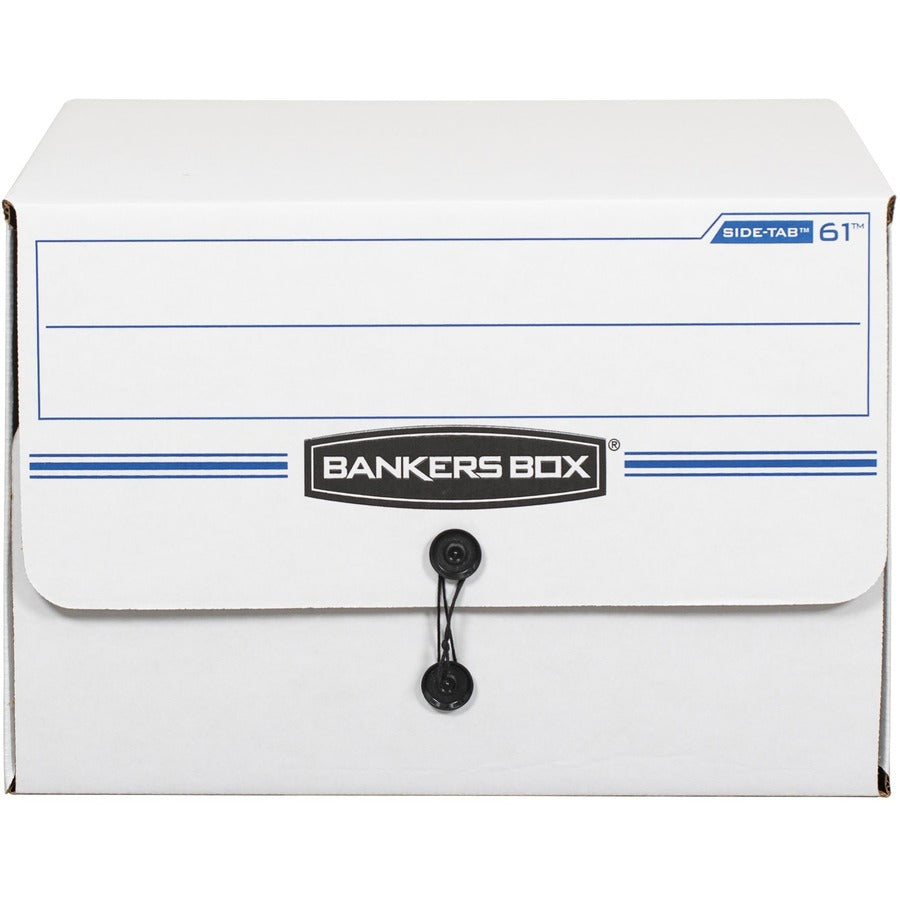 SIDE-TAB Storage Boxes, Letter Files, White/Blue, 12/Carton