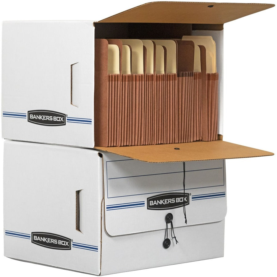 SIDE-TAB Storage Boxes, Letter Files, White/Blue, 12/Carton
