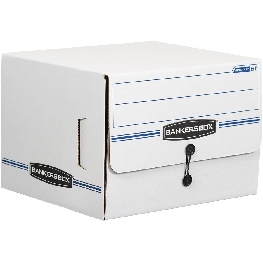 SIDE-TAB Storage Boxes, Letter Files, White/Blue, 12/Carton